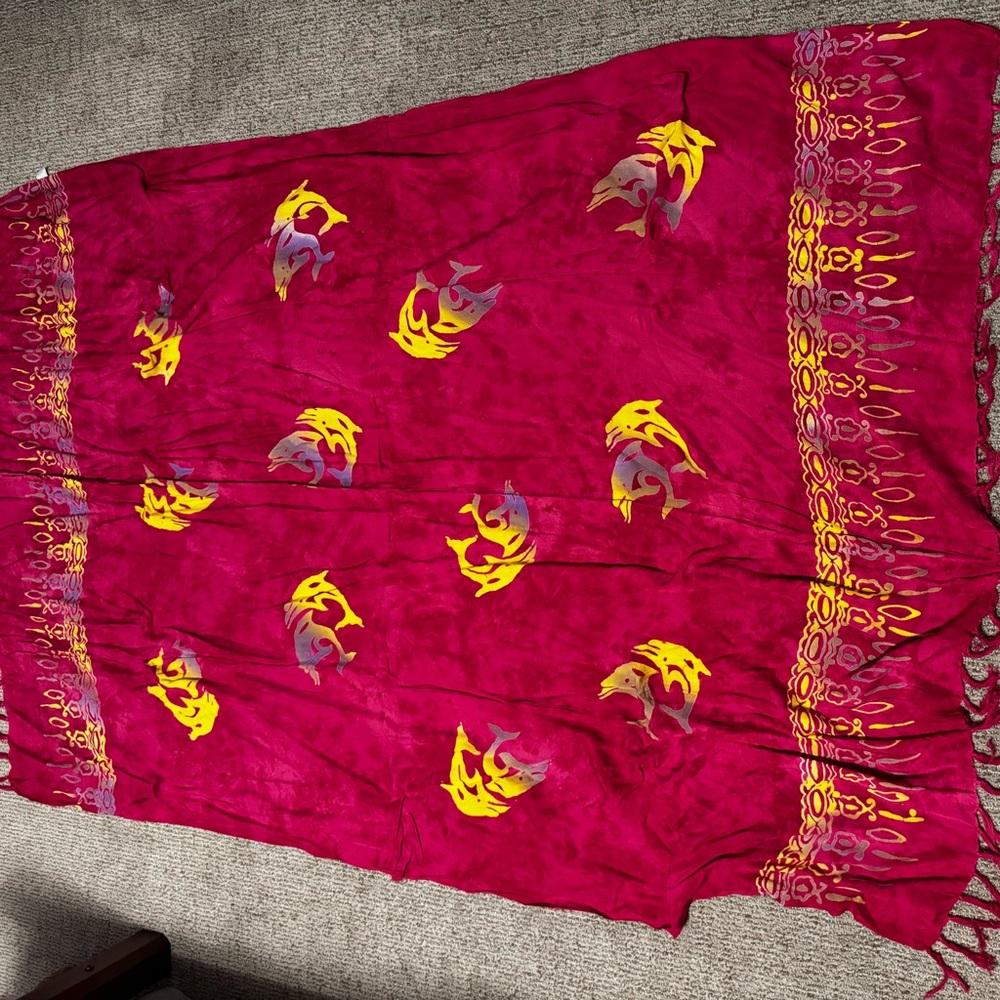 Vibrant Red and Yellow Sarong